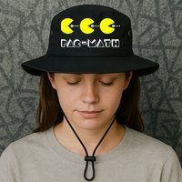 Funny Nerdy Pac Math Nom Retro Game Precalculus Math Teacher Bucket Hat