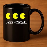 Funny Nerdy Pac Math Nom Retro Game Precalculus Math Teacher 11oz C Handle Ceramic Mug