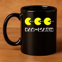 Funny Nerdy Pac Math Nom Retro Game Precalculus Math Teacher 11oz C Handle Ceramic Mug