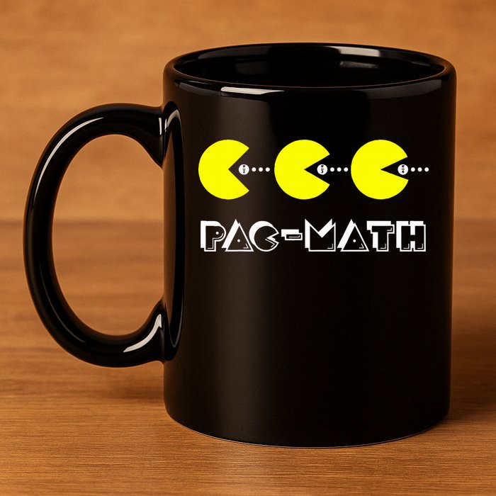 Funny Nerdy Pac Math Nom Retro Game Precalculus Math Teacher 11oz C Handle Ceramic Mug