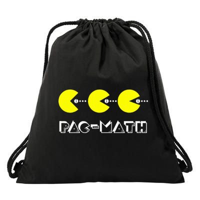 Funny Nerdy Pac Math Nom Retro Game Precalculus Math Teacher Drawstring Bag