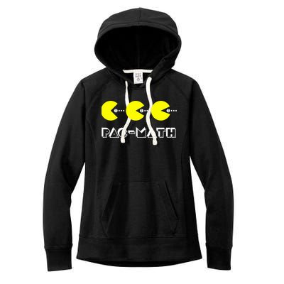 Funny Nerdy Pac Math Nom Retro Game Precalculus Math Teacher Women's Fleece Hoodie