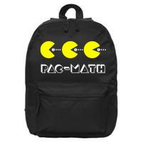 Funny Nerdy Pac Math Nom Retro Game Precalculus Math Teacher 16 in Basic Backpack
