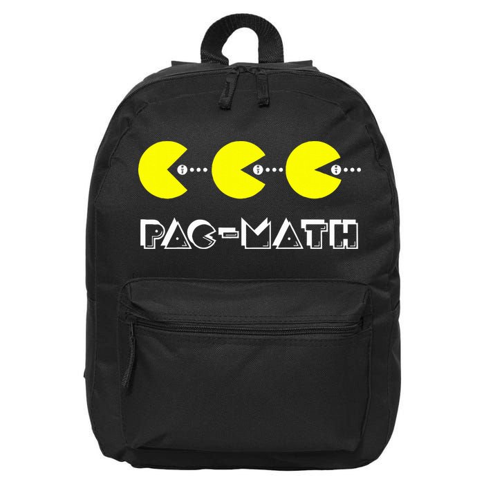 Funny Nerdy Pac Math Nom Retro Game Precalculus Math Teacher 16 in Basic Backpack