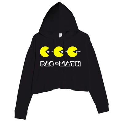 Funny Nerdy Pac Math Nom Retro Game Precalculus Math Teacher Crop Fleece Hoodie