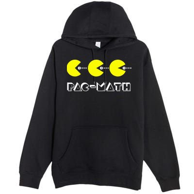 Funny Nerdy Pac Math Nom Retro Game Precalculus Math Teacher Premium Pullover Hoodie