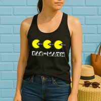 Funny Nerdy Pac Math Nom Retro Game Precalculus Math Teacher Womens Tank Top