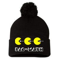 Funny Nerdy Pac Math Nom Retro Game Precalculus Math Teacher Pom Pom 12in Knit Beanie