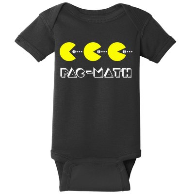 Funny Nerdy Pac Math Nom Retro Game Precalculus Math Teacher Baby Bodysuit