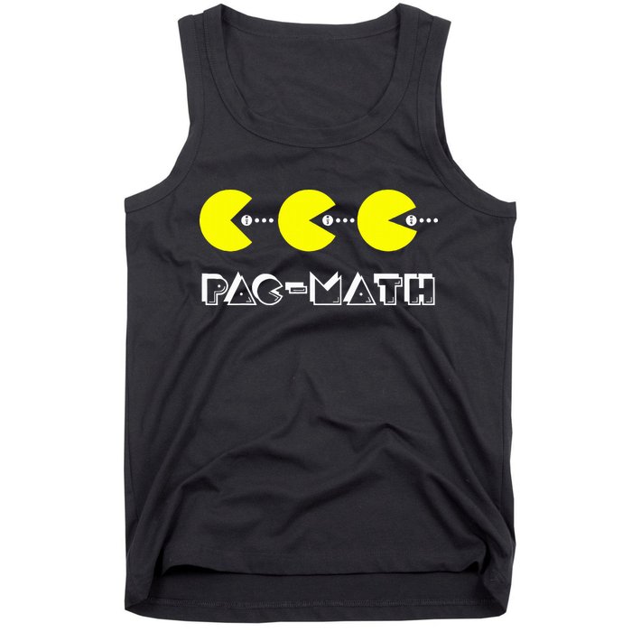 Funny Nerdy Pac Math Nom Retro Game Precalculus Math Teacher Tank Top