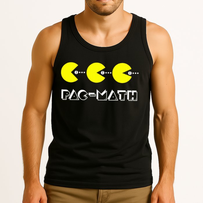 Funny Nerdy Pac Math Nom Retro Game Precalculus Math Teacher Tank Top