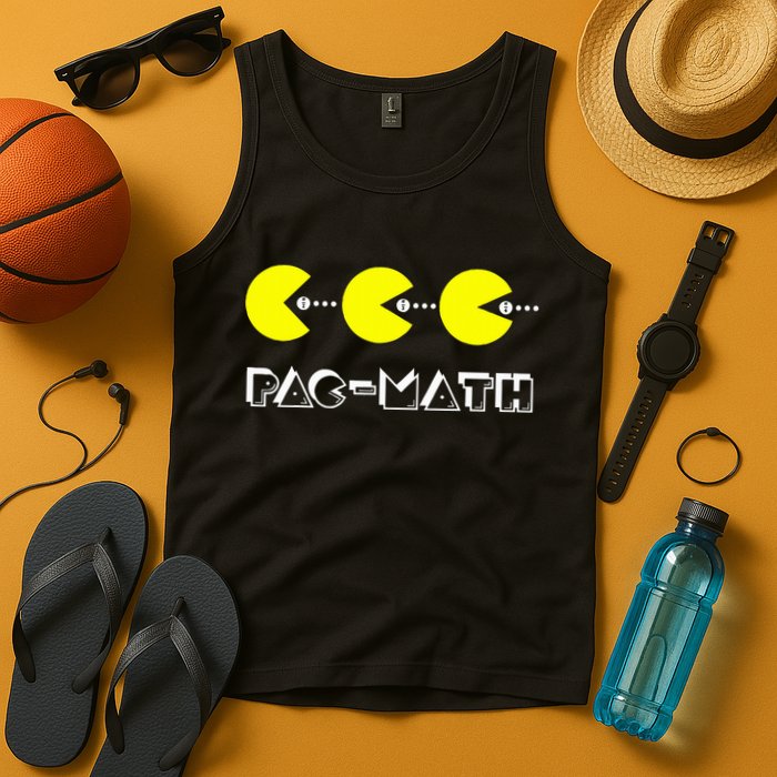 Funny Nerdy Pac Math Nom Retro Game Precalculus Math Teacher Tank Top