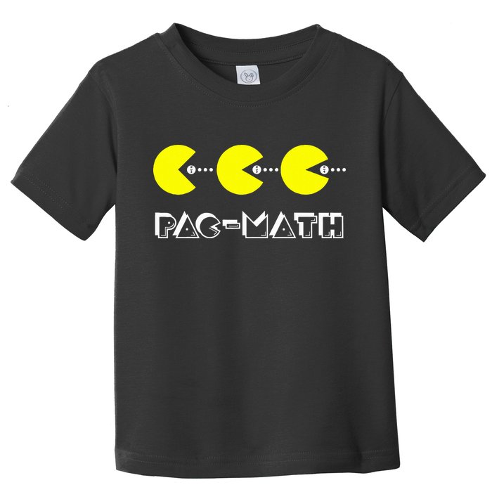 Funny Nerdy Pac Math Nom Retro Game Precalculus Math Teacher Toddler T-Shirt