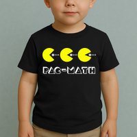 Funny Nerdy Pac Math Nom Retro Game Precalculus Math Teacher Toddler T-Shirt
