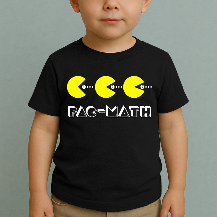 Funny Nerdy Pac Math Nom Retro Game Precalculus Math Teacher Toddler T-Shirt