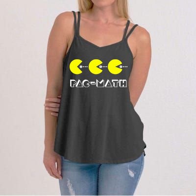 Funny Nerdy Pac Math Nom Retro Game Precalculus Math Teacher Women's Strappy Tank
