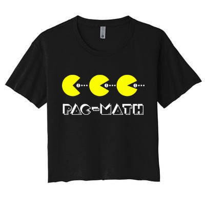 Funny Nerdy Pac Math Nom Retro Game Precalculus Math Teacher Crop Top