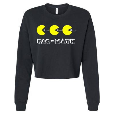 Funny Nerdy Pac Math Nom Retro Game Precalculus Math Teacher Cropped Pullover Crew
