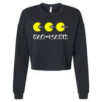 Funny Nerdy Pac Math Nom Retro Game Precalculus Math Teacher Cropped Pullover Crew
