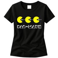 Funny Nerdy Pac Math Nom Retro Game Precalculus Math Teacher Womens T-Shirt