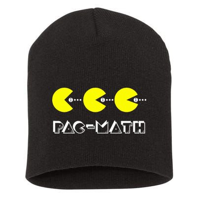 Funny Nerdy Pac Math Nom Retro Game Precalculus Math Teacher Short Acrylic Beanie