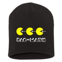 Funny Nerdy Pac Math Nom Retro Game Precalculus Math Teacher Short Acrylic Beanie