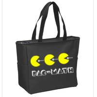 Funny Nerdy Pac Math Nom Retro Game Precalculus Math Teacher Zip Tote Bag