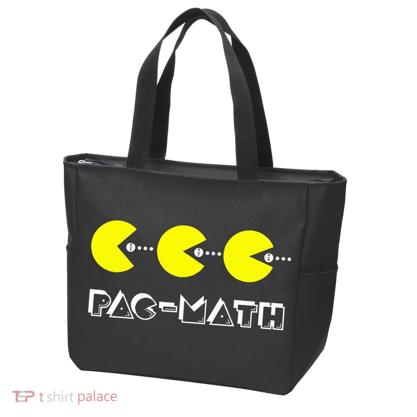 Funny Nerdy Pac Math Nom Retro Game Precalculus Math Teacher Zip Tote Bag