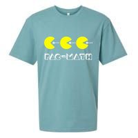 Funny Nerdy Pac Math Nom Retro Game Precalculus Math Teacher Sueded Cloud Jersey T-Shirt