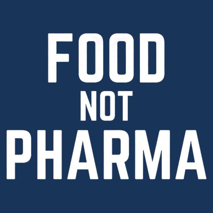 Food Not Pharma Natural Organic Nutrition Button