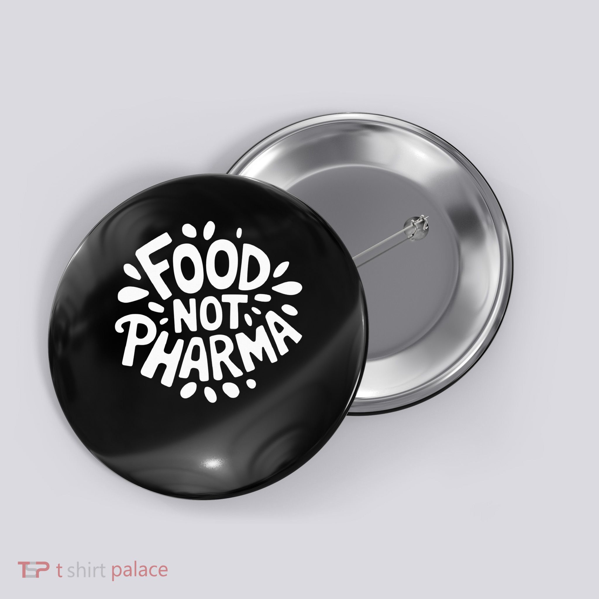 Food Not Pharma Natural Organic Nutrition Button