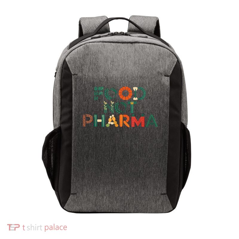 Food Not Pharma Natural Organic Nutrition Vector Backpack