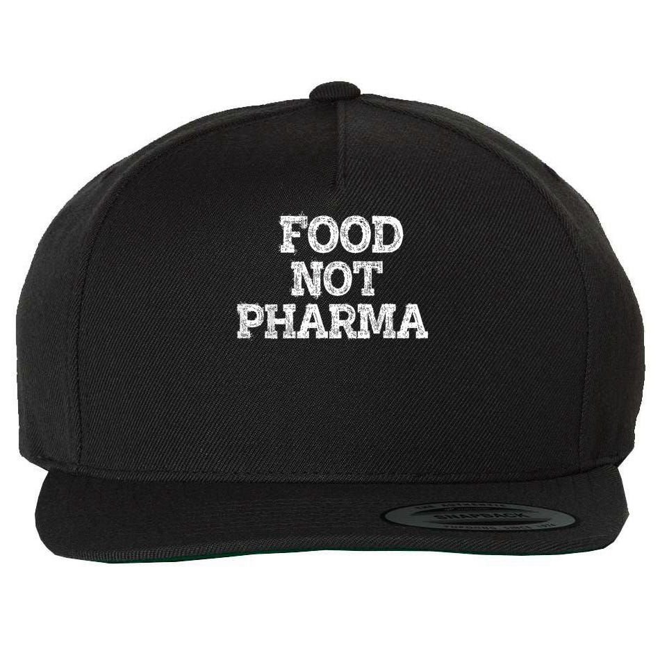 Food Not Pharma Natural Organic Nutrition Wool Snapback Cap
