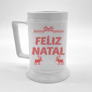 Feliz Natal Portuguese Merry Christmas Gift Idea Beer Stein