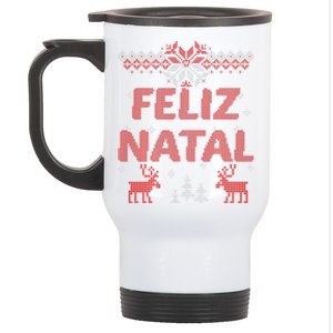 Feliz Natal Portuguese Merry Christmas Gift Idea Stainless Steel Travel Mug