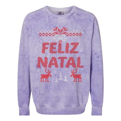 Feliz Natal Portuguese Merry Christmas Gift Idea Colorblast Crewneck Sweatshirt