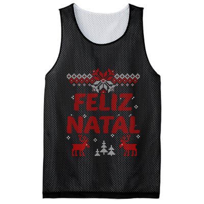 Feliz Natal Portuguese Merry Christmas Gift Idea Mesh Reversible Basketball Jersey Tank