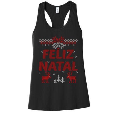 Feliz Natal Portuguese Merry Christmas Gift Idea Women's Racerback Tank