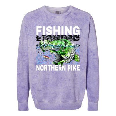 Fishing Northern Pike Colorblast Crewneck Sweatshirt