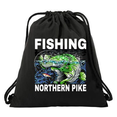 Fishing Northern Pike Drawstring Bag