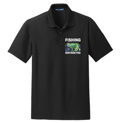 Fishing Northern Pike Dry Zone Grid Polo