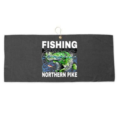 Fishing Northern Pike Large Microfiber Waffle Golf Towel