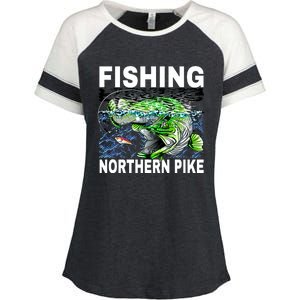 Fishing Northern Pike Enza Ladies Jersey Colorblock Tee