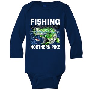 Fishing Northern Pike Baby Long Sleeve Bodysuit