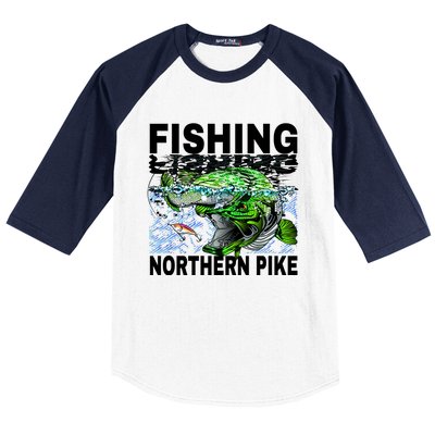 Fishing Northern Pike Baseball Sleeve Shirt