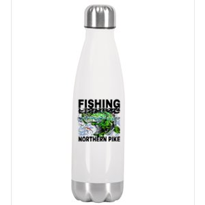 Fishing Northern Pike Stainless Steel Insulated Water Bottle