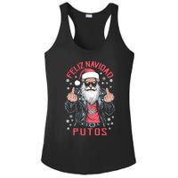 Feliz Navidad Putos Funny Rude Spanish Santa Middle Finger Ladies PosiCharge Competitor Racerback Tank