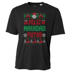 Feliz Navidad Putos Ugly Mexican Christmas Sweater Funny Cooling Performance Crew T-Shirt