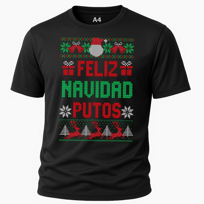 Feliz Navidad Putos Ugly Mexican Christmas Sweater Funny Cooling Performance Crew T-Shirt