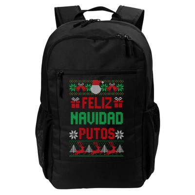 Feliz Navidad Putos Ugly Mexican Christmas Sweater Funny Backpack